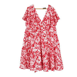 Lane Bryant Womens Lena Surplice Fit & Flare Dress 24 Floral Whimsy Preppy